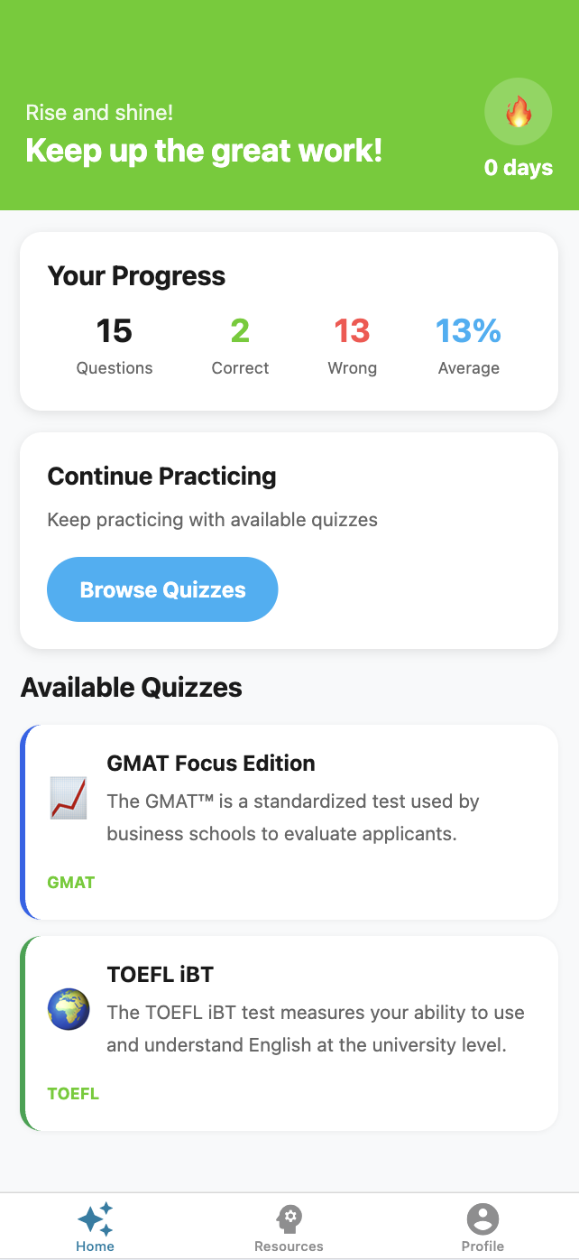 Quizy Peasy App Screenshot